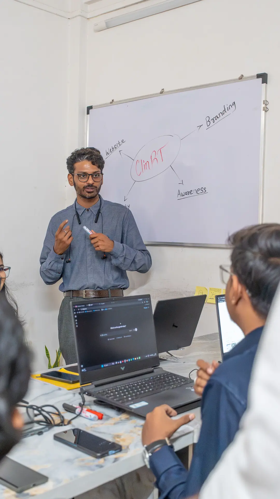Fortech Media and Marketing team working on a client branding project in Nashik