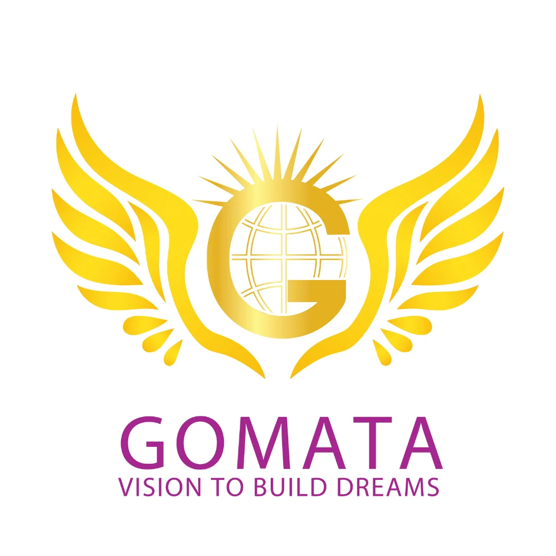 Gomata logo with Vision to Build Dreams tagline